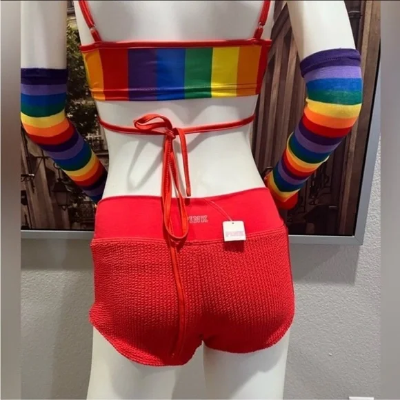 Rave Festival Rainbow Striped Women's Swim Set - Picture 7 of 16